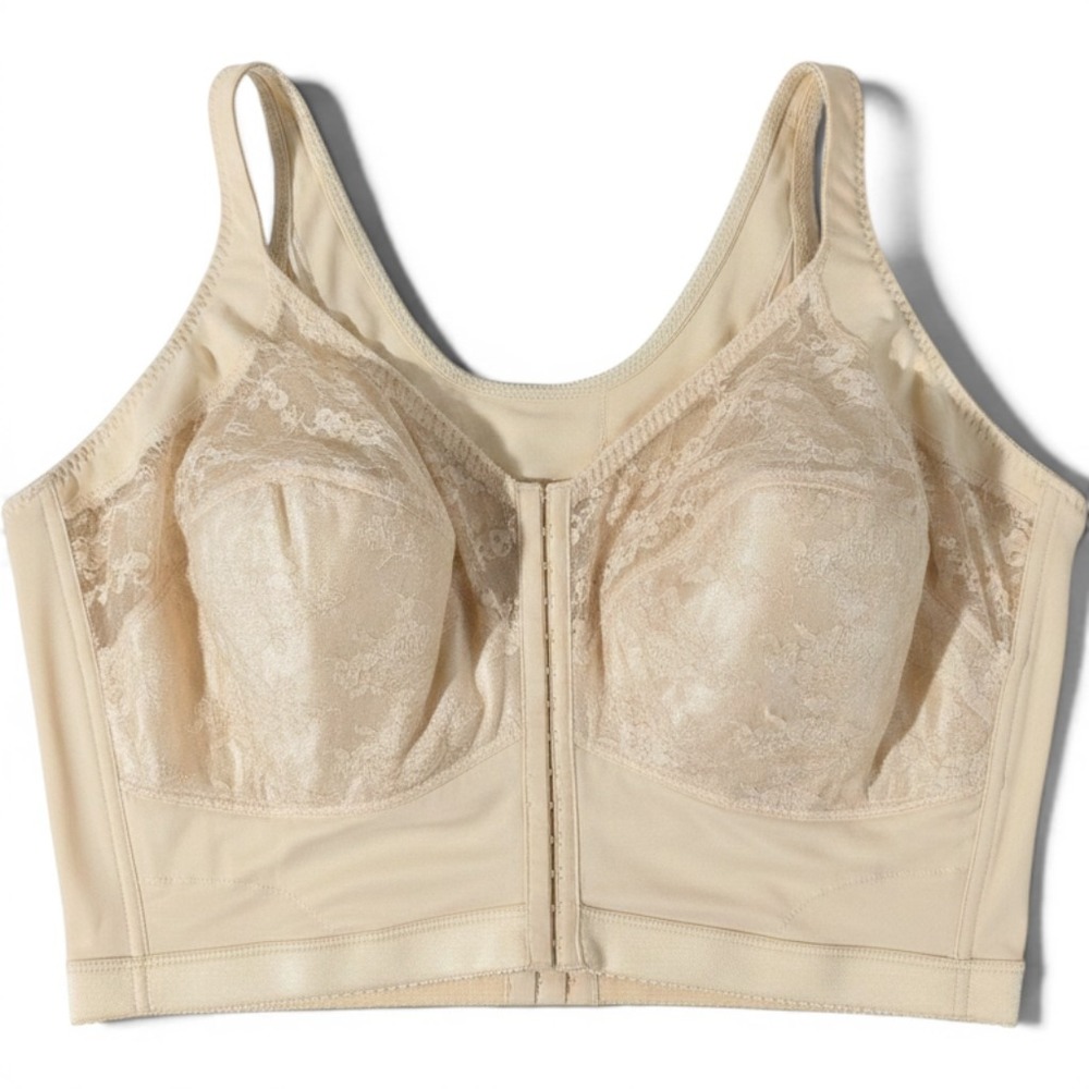Rago Longline Front-Hook Bra Womens 54DDD Blush NWT Lace Shapewear 9603X